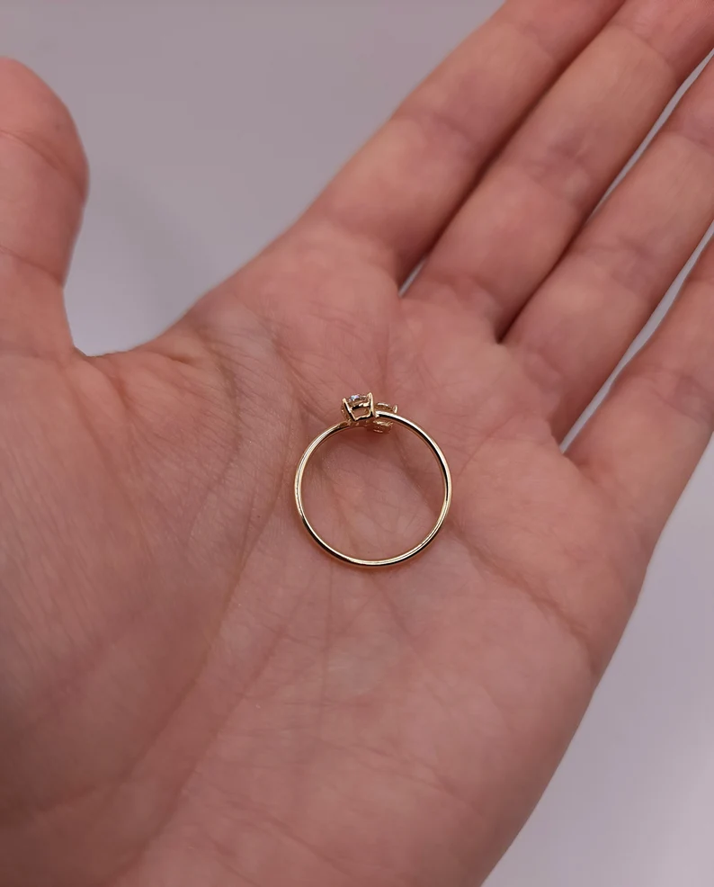 14Kt Gold 0.60 Ct 2 Stones Lab Grown Diamond Ring