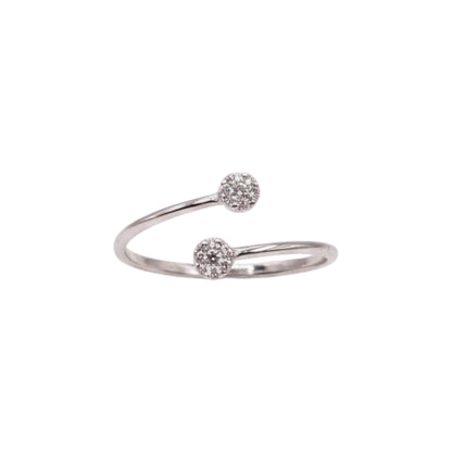 14Kt Gold Diamond Double Cluster Ring