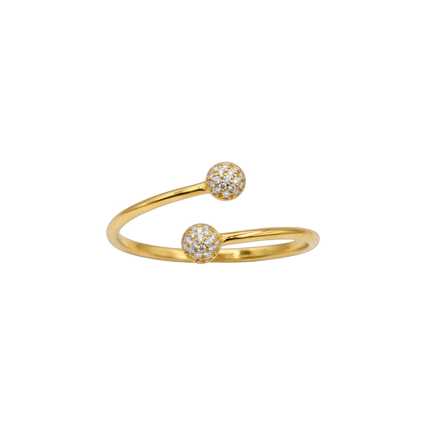 14Kt Gold Diamond Double Cluster Ring