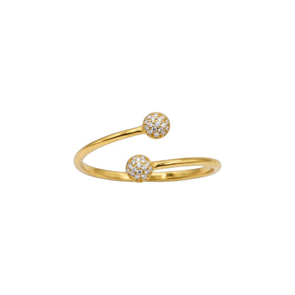14Kt Gold Diamond Double Cluster Ring