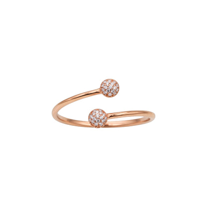 14Kt Gold Diamond Double Cluster Ring