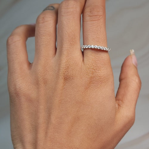 14Kt Gold 0.33 Ct Lab Grown Diamond Half Eternity Wedding Band