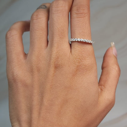 14Kt Gold 0.33 Ct Lab Grown Diamond Half Eternity Wedding Band