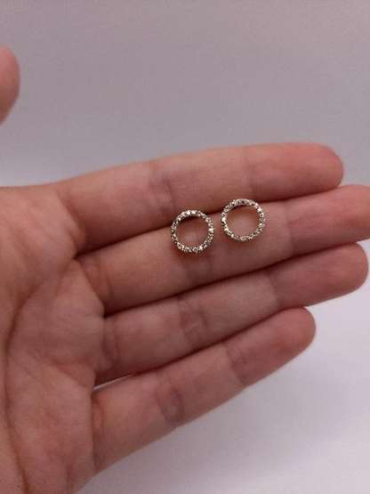 14Kt Gold Lab Grown Diamond Open circle  Earrings