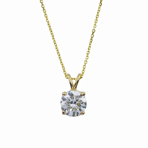 14Kt Gold 1 Ct Lab Grown Diamond Pendant Necklace