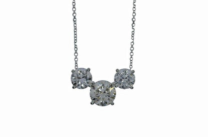14Kt Gold 7 Ct 3 Stone Lab Grown Diamond Pendant