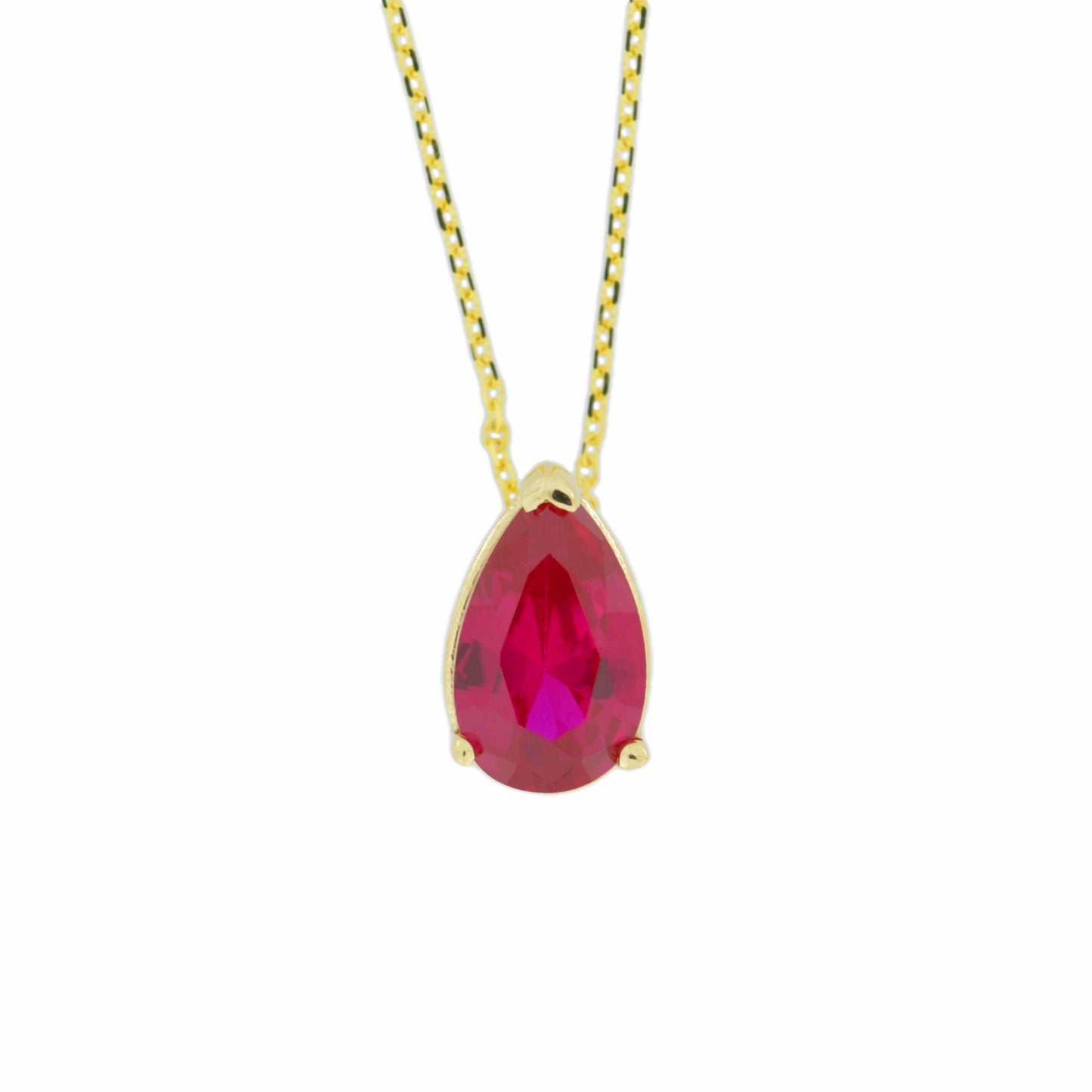 14Kt Gold Ruby Teardrop Necklace Pendant