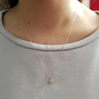 14Kt Gold 0.40 Ct Lab Grown Diamond Pendant Necklace