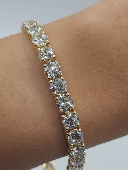 14Kt Gold 16.20 Ct Lab Grown Diamond Tennis Bracelet