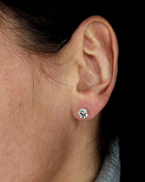 14Kt Gold 3 Ct Lab Grown Diamond Stud Earrings