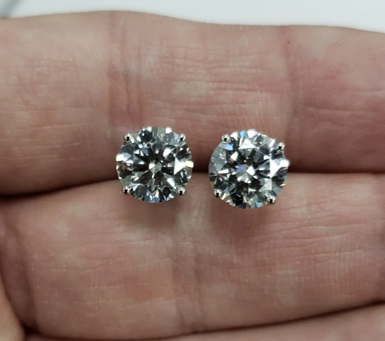 14Kt Gold 6 Ct Lab Grown IGI Certified Diamond Earrings