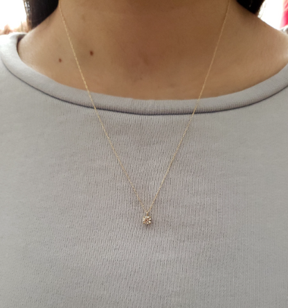 14Kt Gold 0.25 Ct Lab Grown Diamond Pendant Necklace