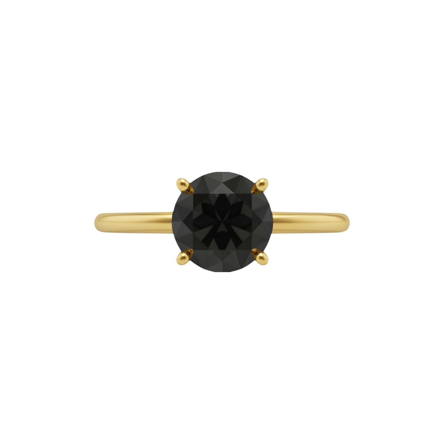 14Kt Gold 1 Ct Natural Rose Cut Black Diamond Ring