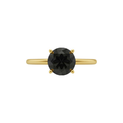 14Kt Gold 1 Ct Natural Rose Cut Black Diamond Ring
