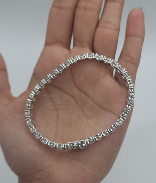 14Kt Gold 16 Ct Lab Grown Diamond Tennis Bracelet