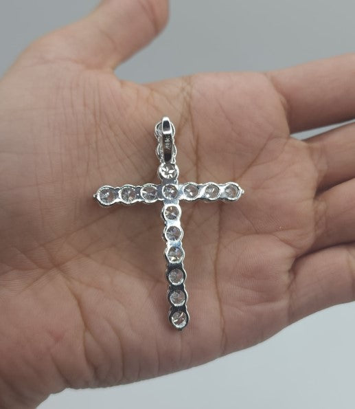 14Kt Gold 4 Ct Lab Grown Diamond Cross Pendant Necklace