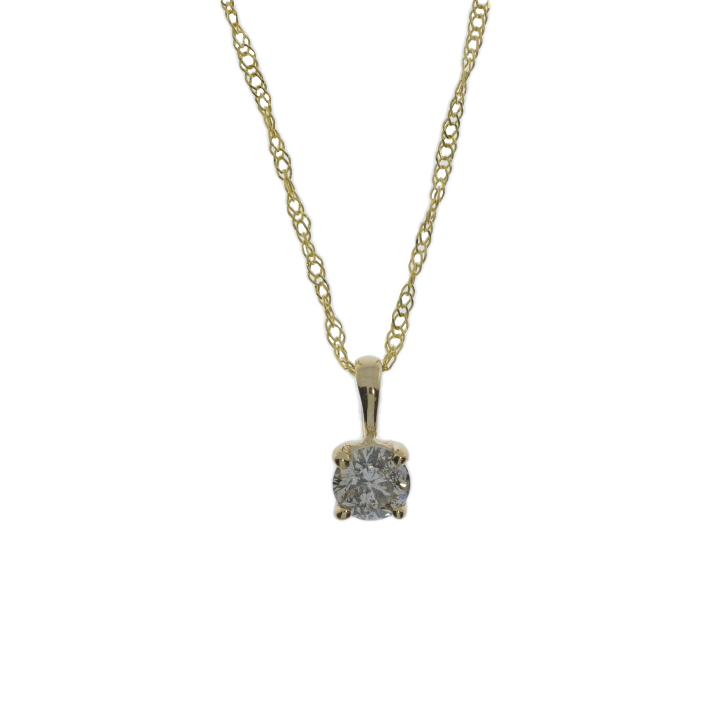 14Kt Gold 0.70 Ct Lab Created Diamond Solitaire Pendant Necklace