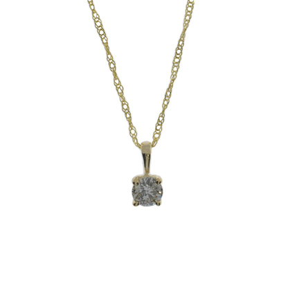 14Kt Gold 0.70 Ct Lab Created Diamond Solitaire Pendant Necklace