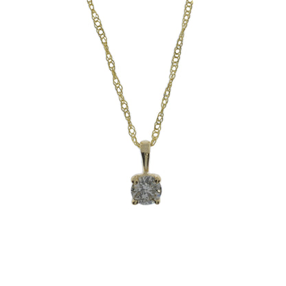 14Kt Gold 0.70 Ct Lab Grown Diamond Solitaire Pendant Necklace