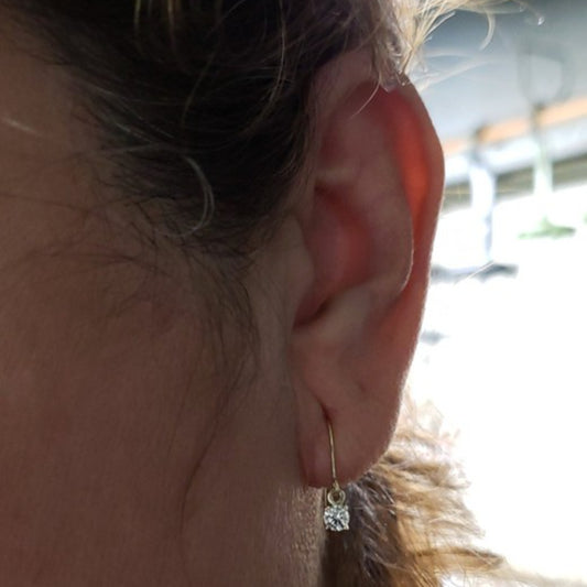 14Kt Gold 0.50 Ct Lab Grown Diamond Dangle Earrings