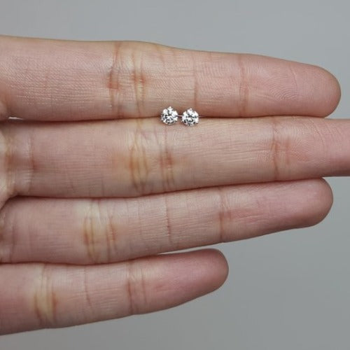 14Kt Gold 3 Prong Martini 0.30 Ct Lab Grown Diamond Stud Earrings