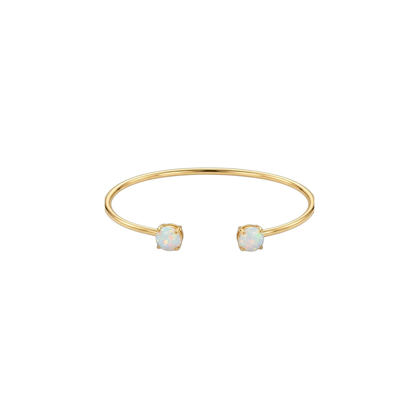 14Kt Gold Opal Open Cuff Bangle