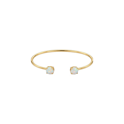 14Kt Gold Opal Open Cuff Bangle
