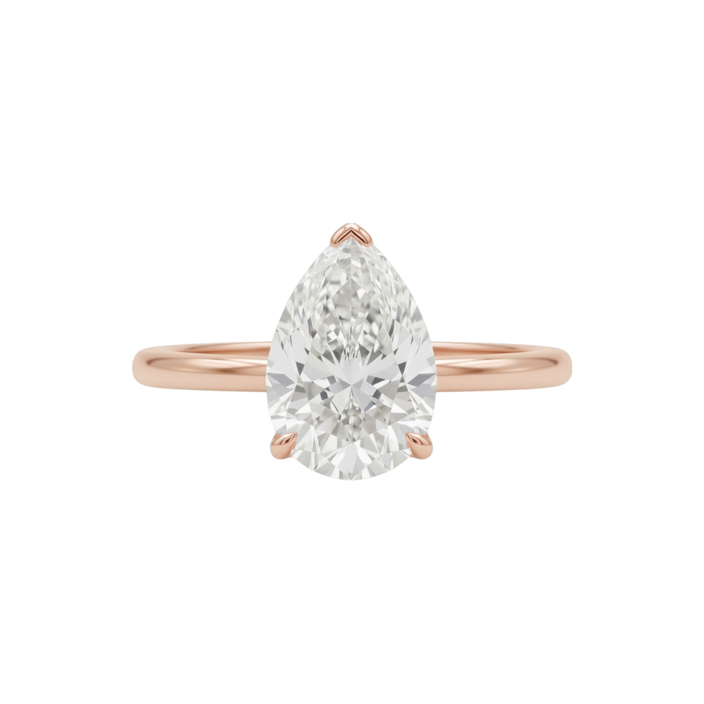 14Kt Gold 1 Ct Lab Grown Teardrop Diamond Ring