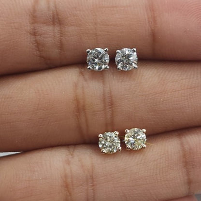 0.50 Ct Lab Grown Diamond Stud Earrings .925 Sterling Silver