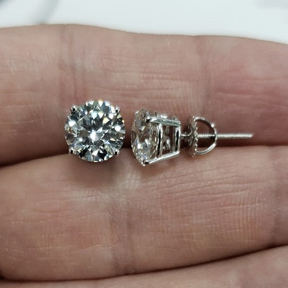 14Kt Gold 4 Ct Lab Grown Diamond Studs Earrings