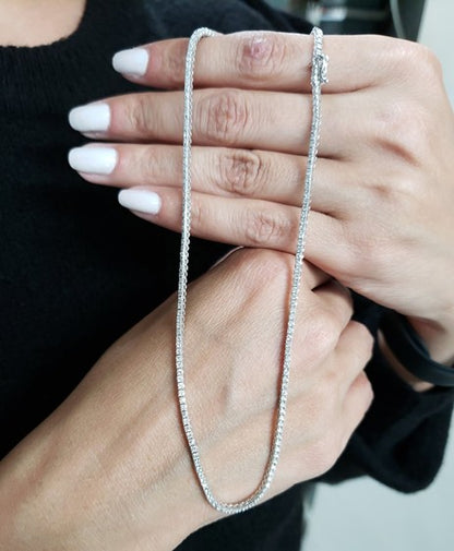 14Kt Gold 4 Ct 17-inch Lab Grown Diamond Tennis Necklace