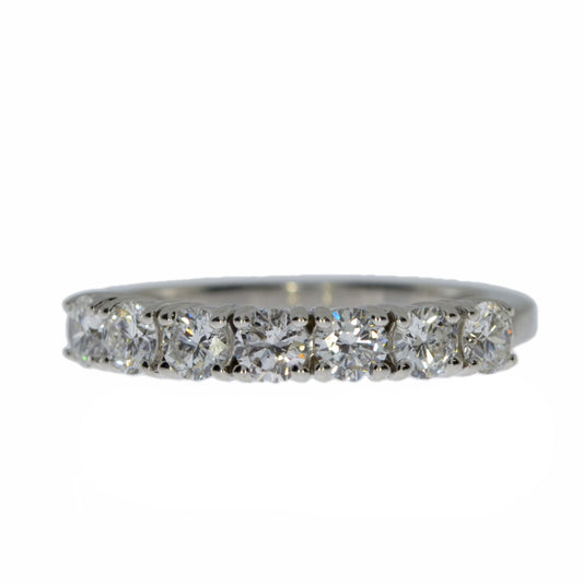 14K Gold 1.05 Ct 7 Stone Half Eternity Lab Grown Diamond Ring