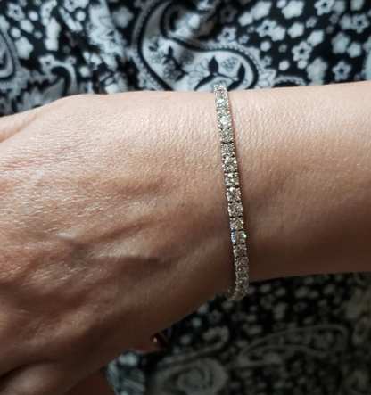 14Kt Gold 9 Ct Lab Grown Diamond Tennis Bracelet