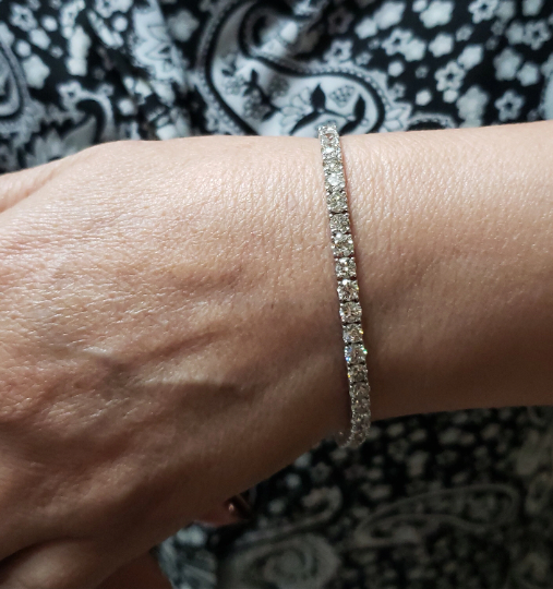 14Kt Gold 9 Ct Lab Grown Diamond Tennis Bracelet