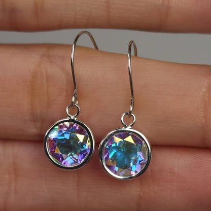 14Kt Gold Mercury Mist Mystic Topaz Bezel Dangle Earrings