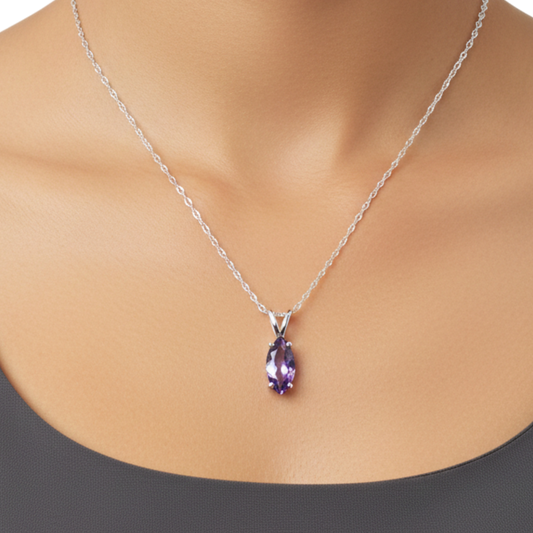 14Kt Gold Alexandrite Marquise Pendant
