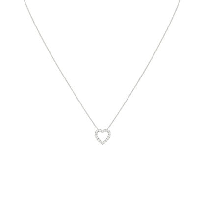 14Kt Gold Lab Grown Open Heart Diamond Pendant Necklace