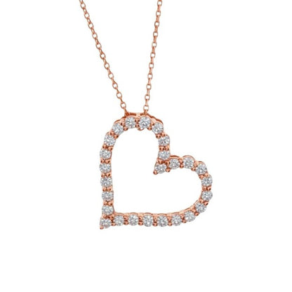 14Kt Gold 0.26 Ct Genuine Natural Diamond heart Pendant Necklace