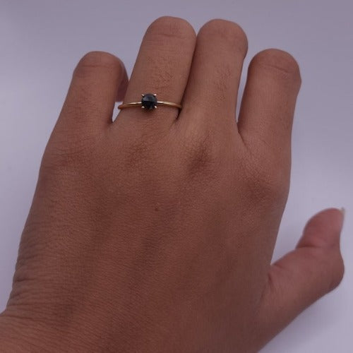 14Kt Gold 0.30 Ct  Natural Rose Cut Black Diamond Ring
