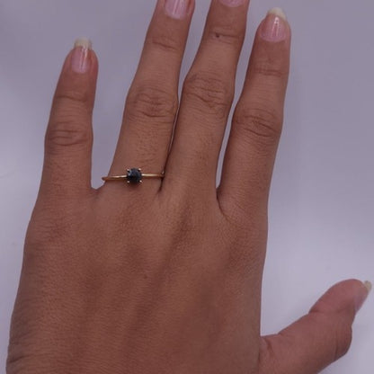 14Kt Gold 0.30 Ct  Natural Rose Cut Black Diamond Ring
