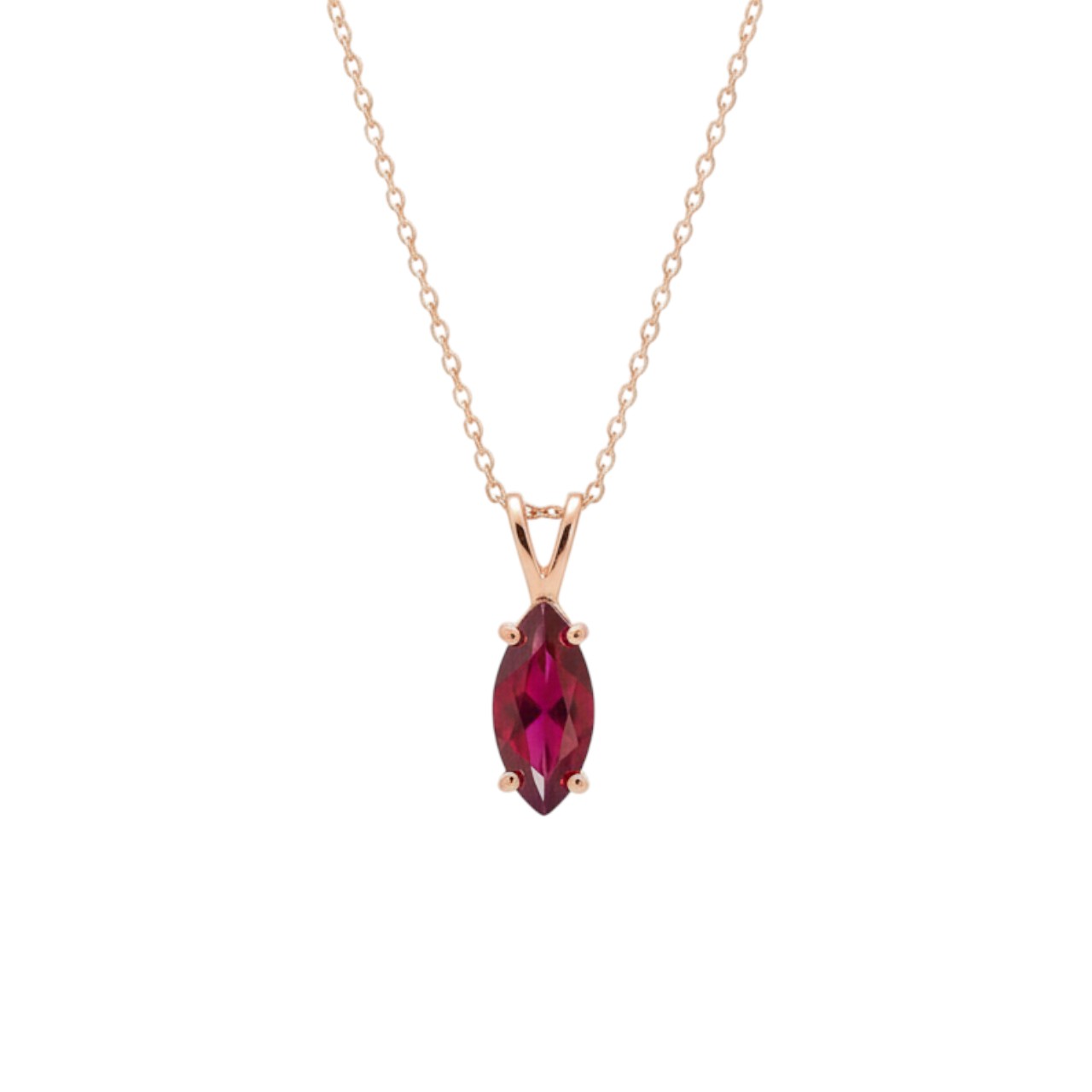 14Kt Gold Ruby Marquise Pendant