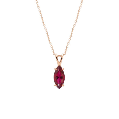 14Kt Gold Ruby Marquise Pendant