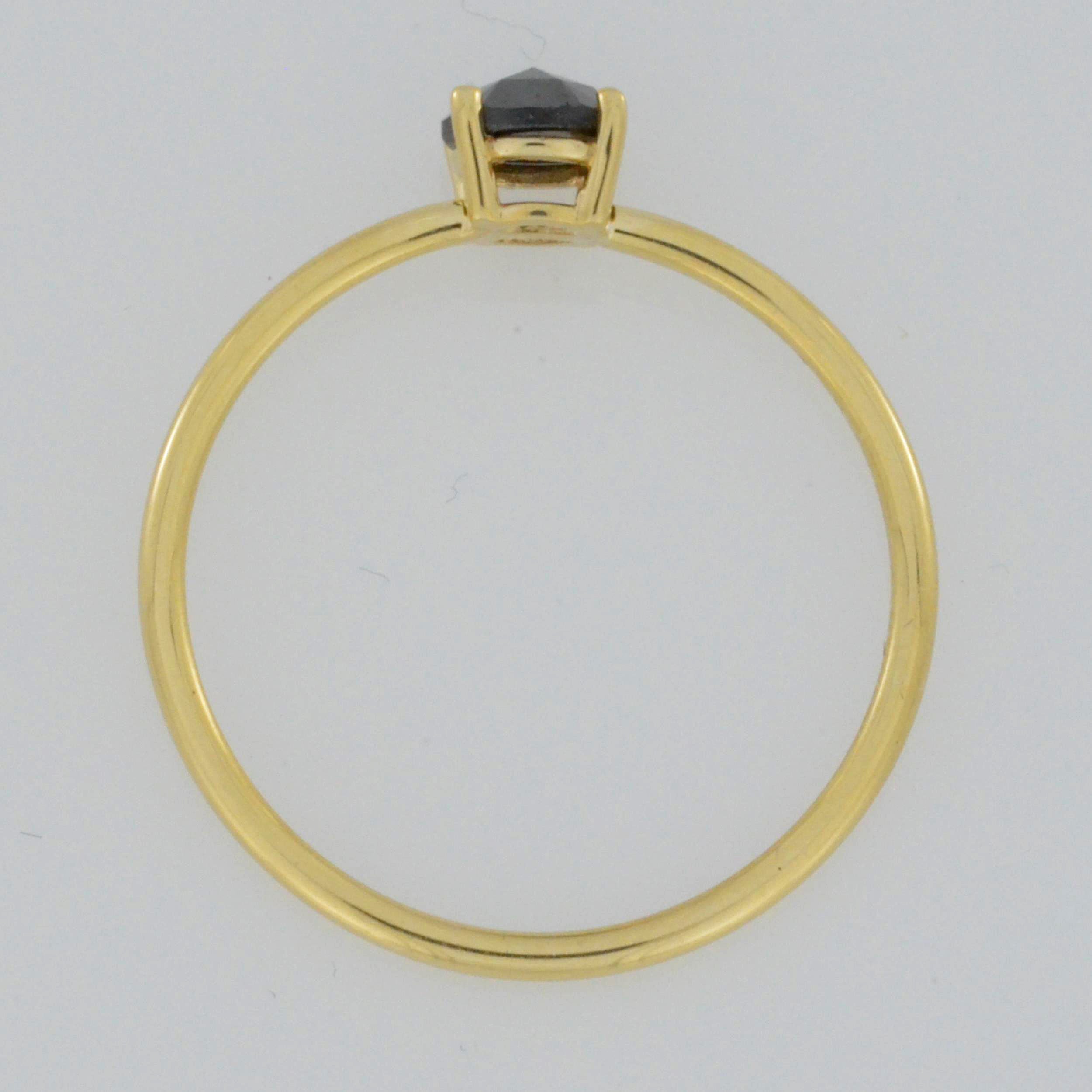 14Kt Gold 0.70 Ct Natural Rose Cut Black Diamond Ring