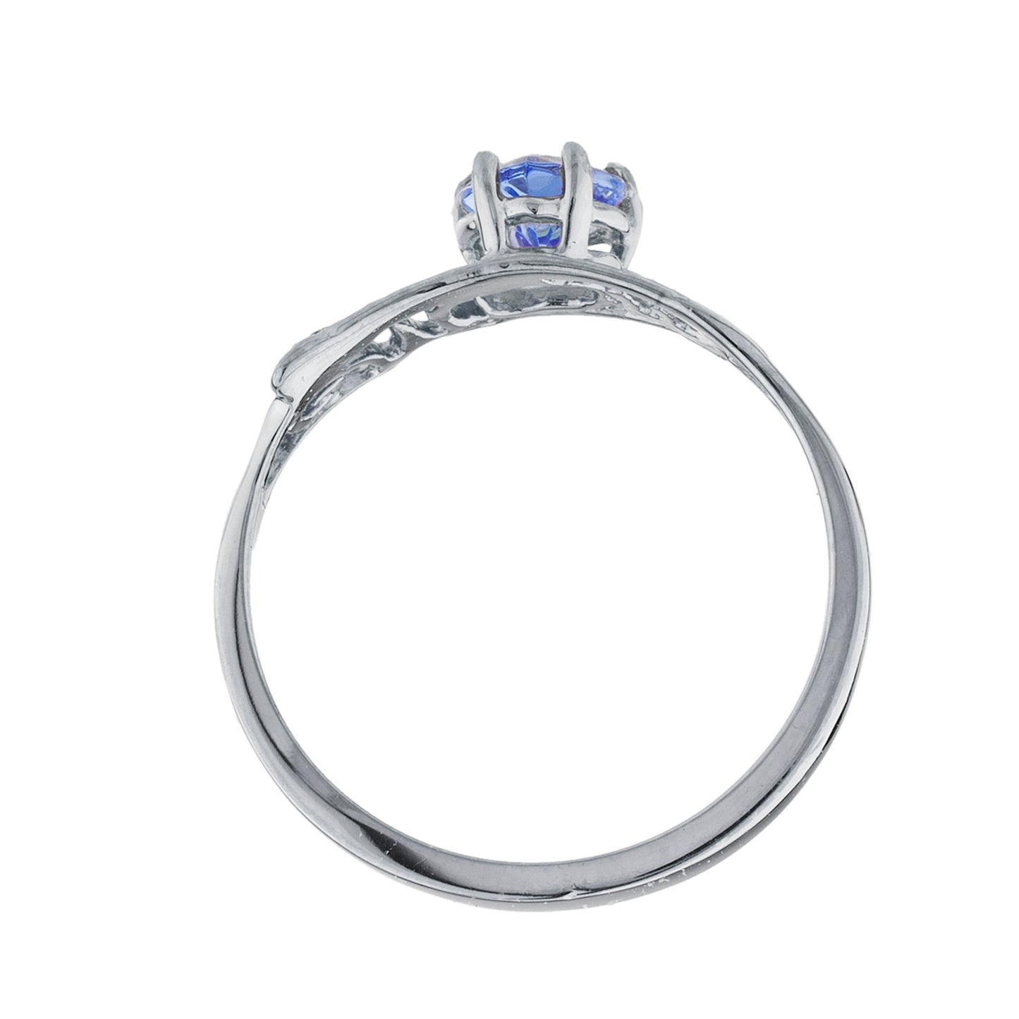 14Kt Gold Tanzanite & Diamond Heart Mom Ring