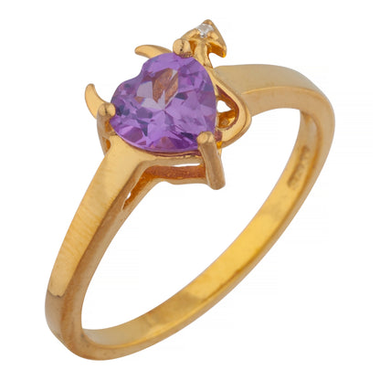 14Kt Gold Alexandrite & Diamond Devil Heart Ring