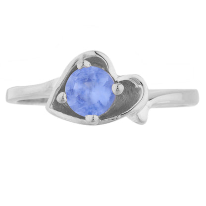 14Kt Gold Tanzanite Round Heart Ring