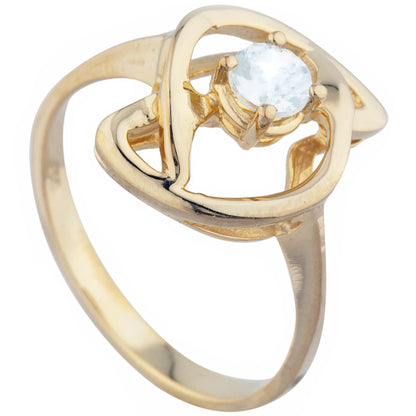 14Kt Gold White Sapphire Infinity Design Ring