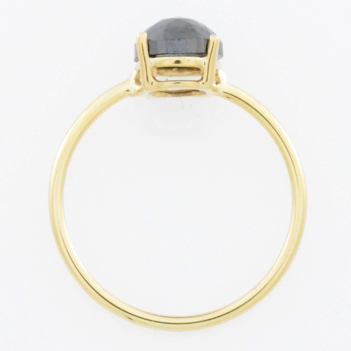 14Kt Gold 1.85 Ct Natural Rose Cut Black Diamond Ring