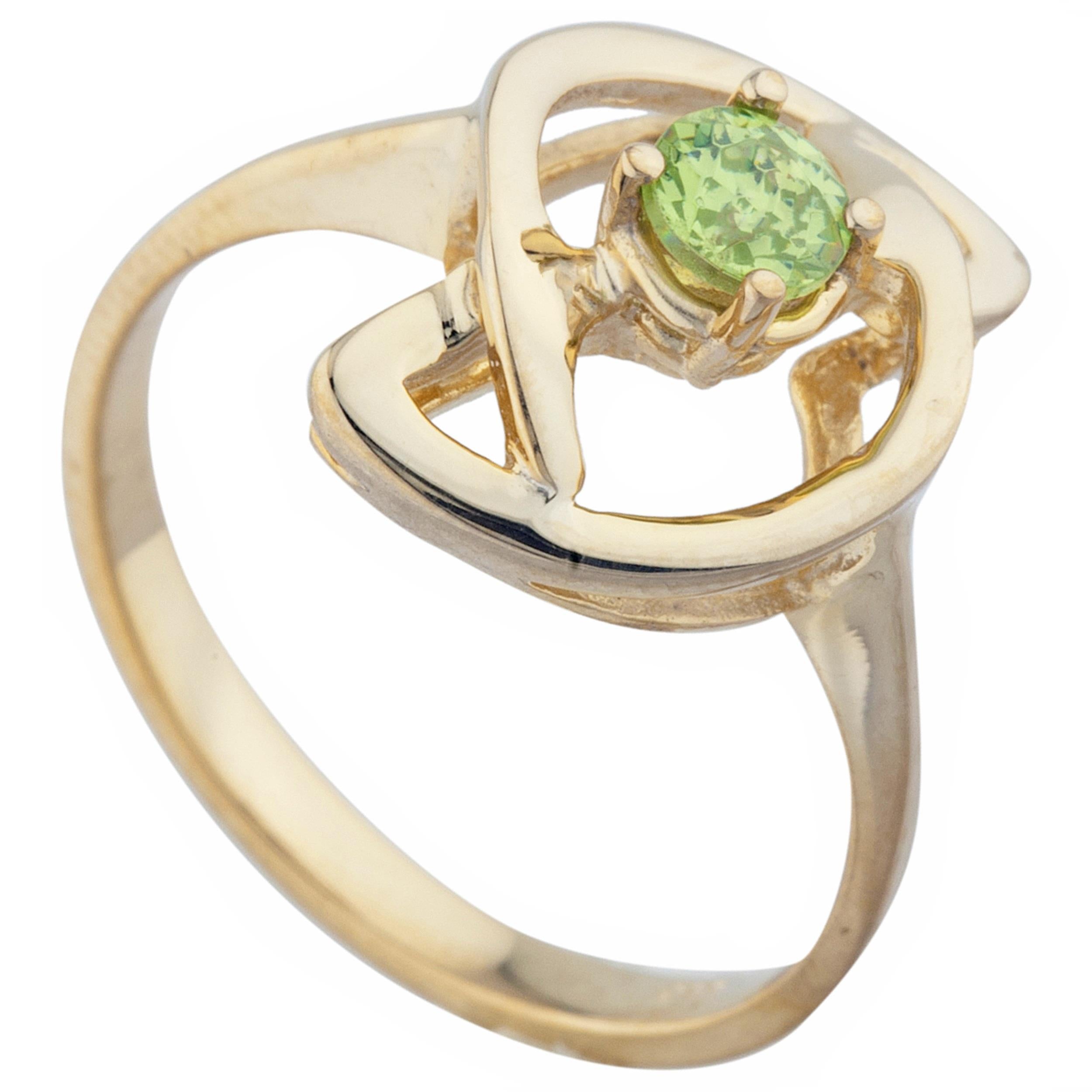14Kt Gold Peridot Infinity Design Ring