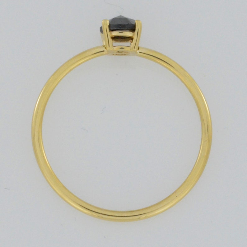 14Kt Gold 0.40 Ct Natural Rose Cut Black Diamond Ring